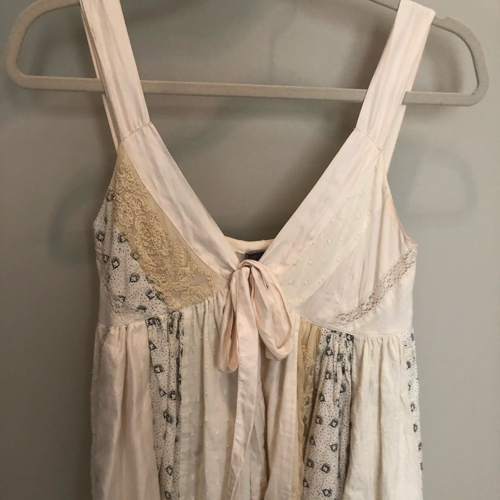 Lithe for Anthropologie front-tie patchwork top